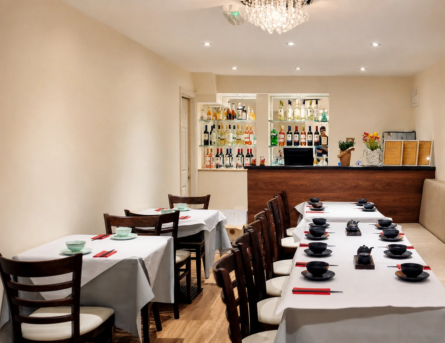 The dining room at Hondo Sushi in Bath